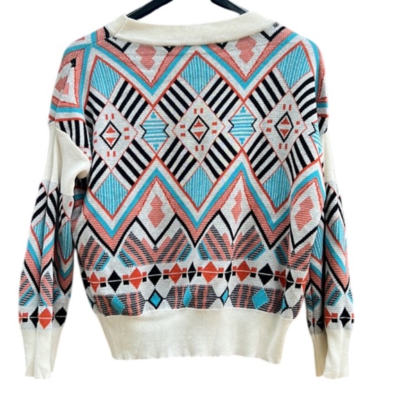 Geometric Southwestern Patterned Sweater Multicolor size XL Knit - Picture 4 of 9